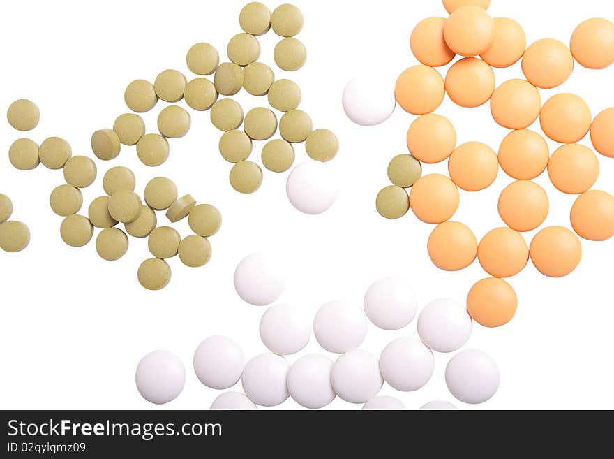 Some Tablets on white background (isolated, clipping path)