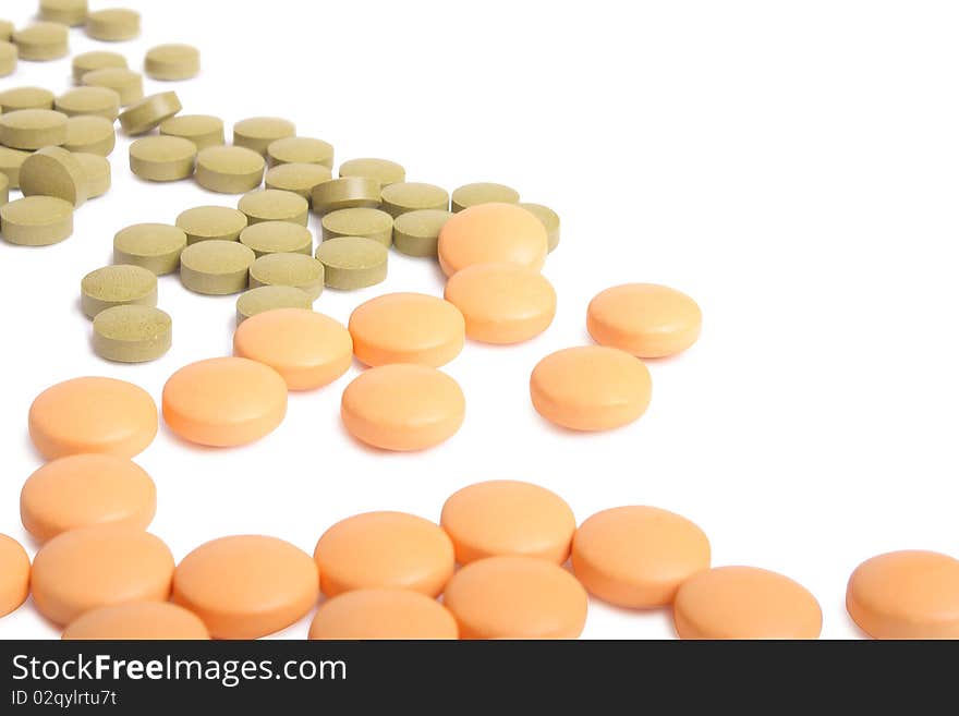 Some Tablets on white background (isolated, clipping path)