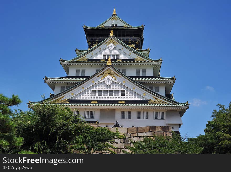 Osaka Castle keep in japan