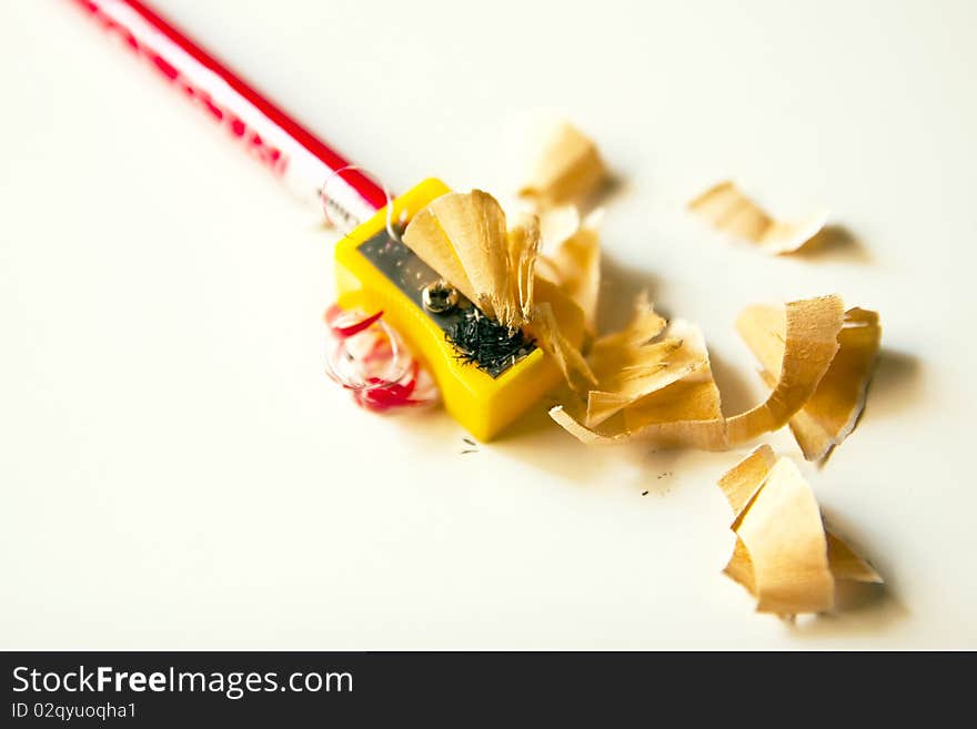 The pencils isolated on the white background