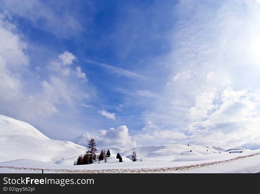 Dolomite mountains, Sella pass