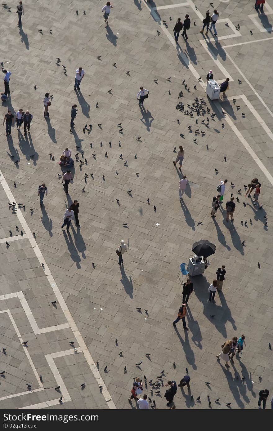 Square de San Marco in Venice from birds view