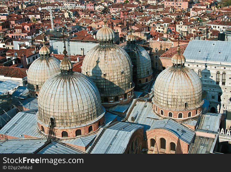 Famous Basilica de San Marco from the top