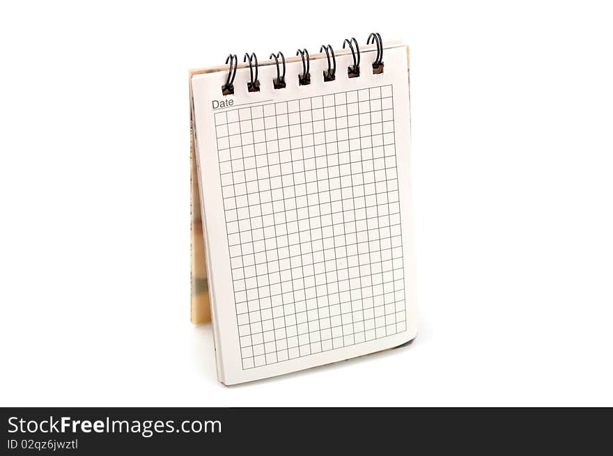 Notebook on a white background