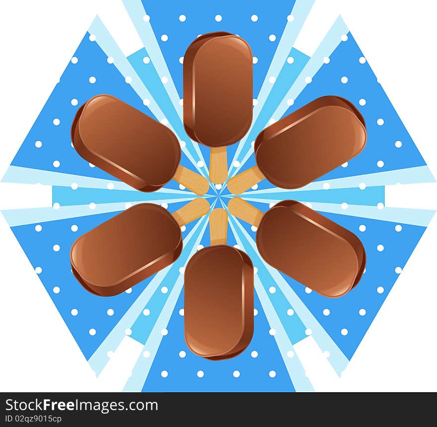 Illustration of ice cream. snowflake