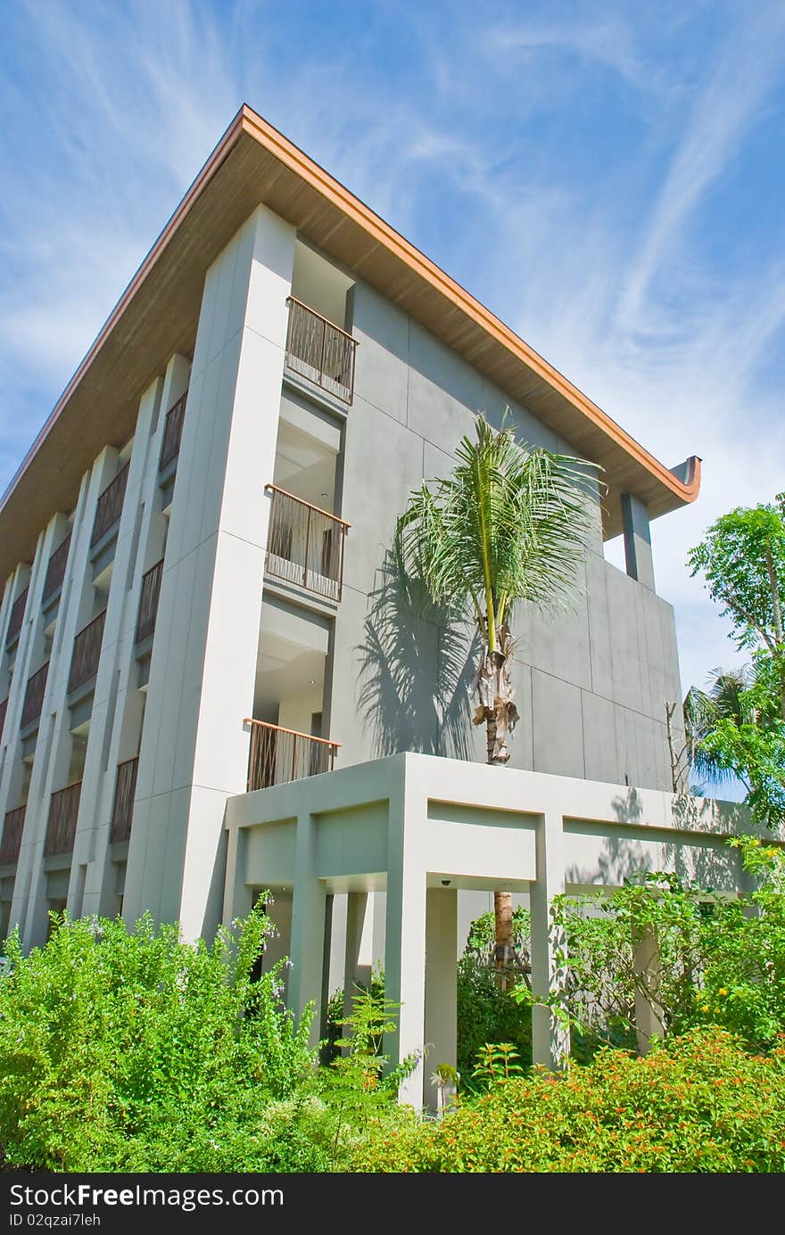 Landscape in hotel building at Thailand