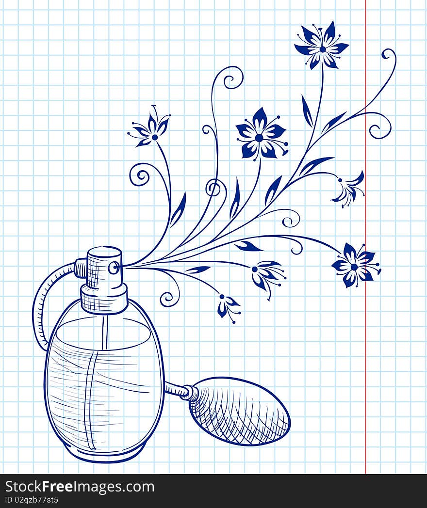 Bottle of perfume with a floral aroma