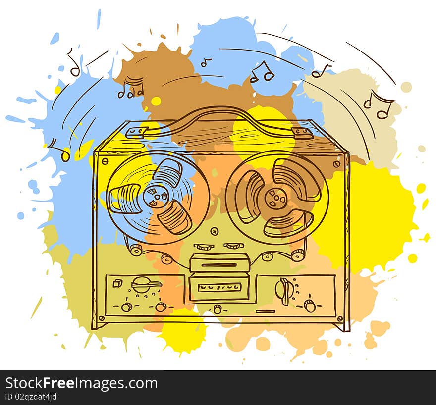 Grunge Retro Musical player (tape recorder). Grunge Retro Musical player (tape recorder)