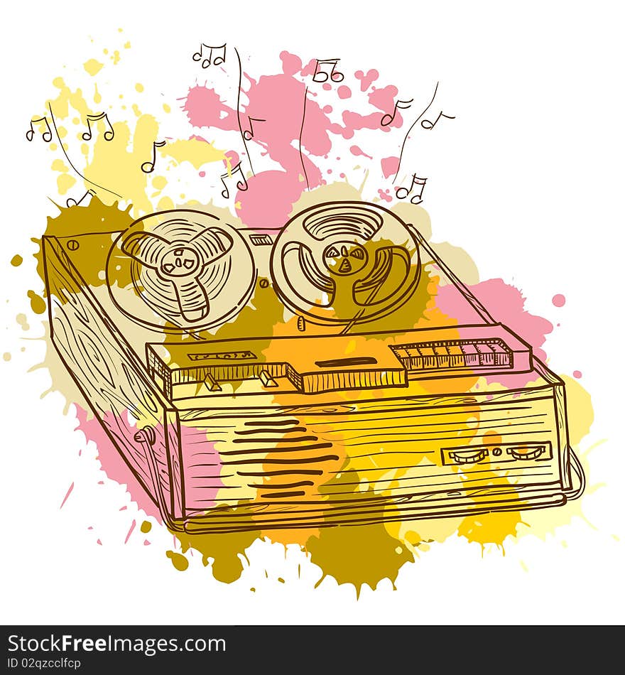 Grunge Retro Musical player (tape recorder). Grunge Retro Musical player (tape recorder)