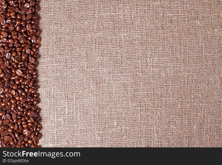 Open frame made of roasted coffee beans