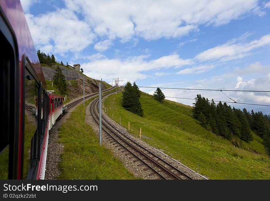 A train in the swiss alps