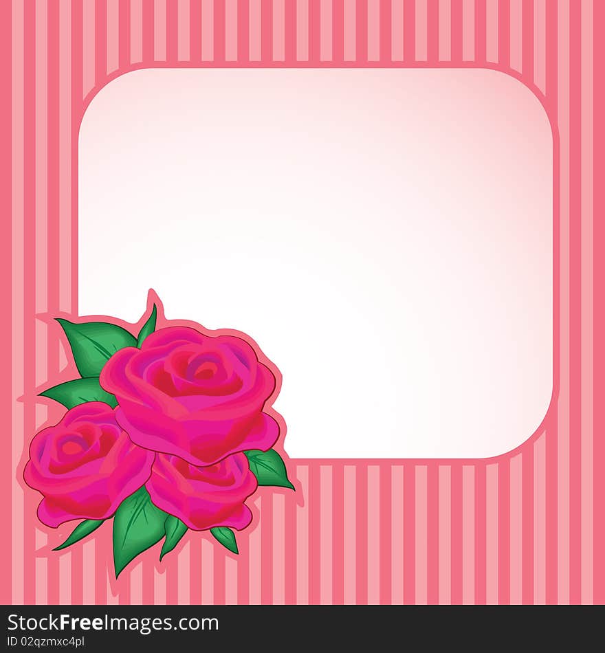 Card with roses