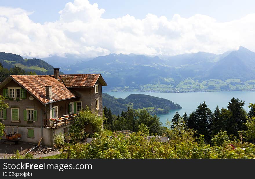 House in the swizz alps