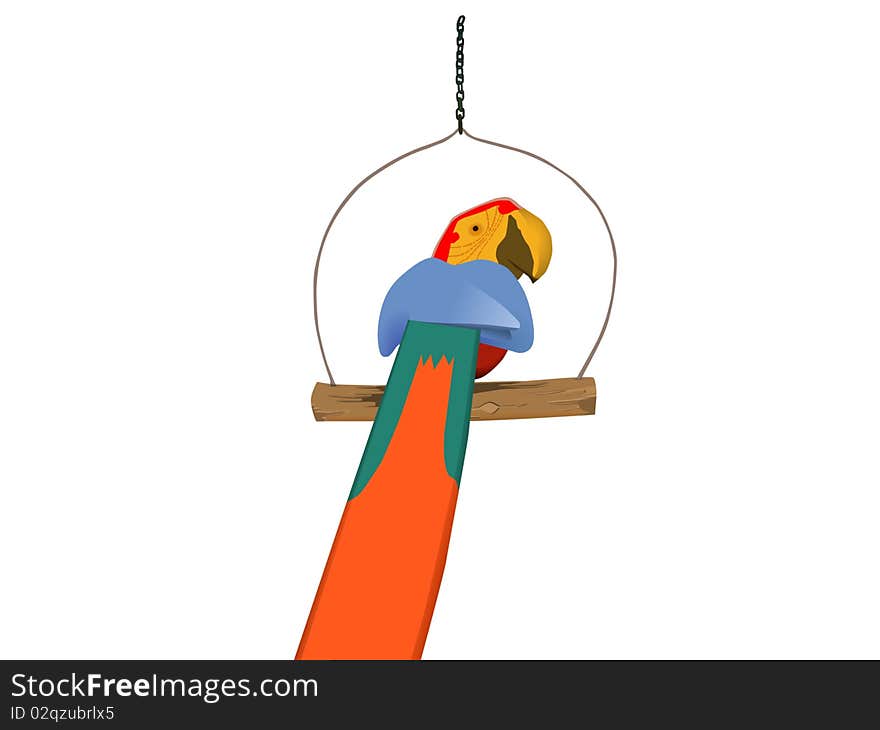 Illustration realized with Inkscape. Wood parrot.