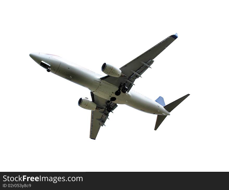 Isolated big jet plane on white background. Isolated big jet plane on white background