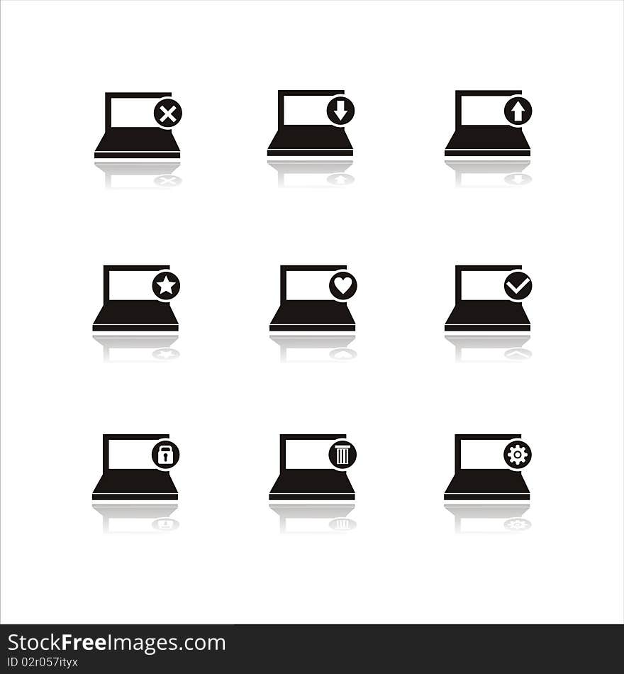 Set of 9 notebook icons