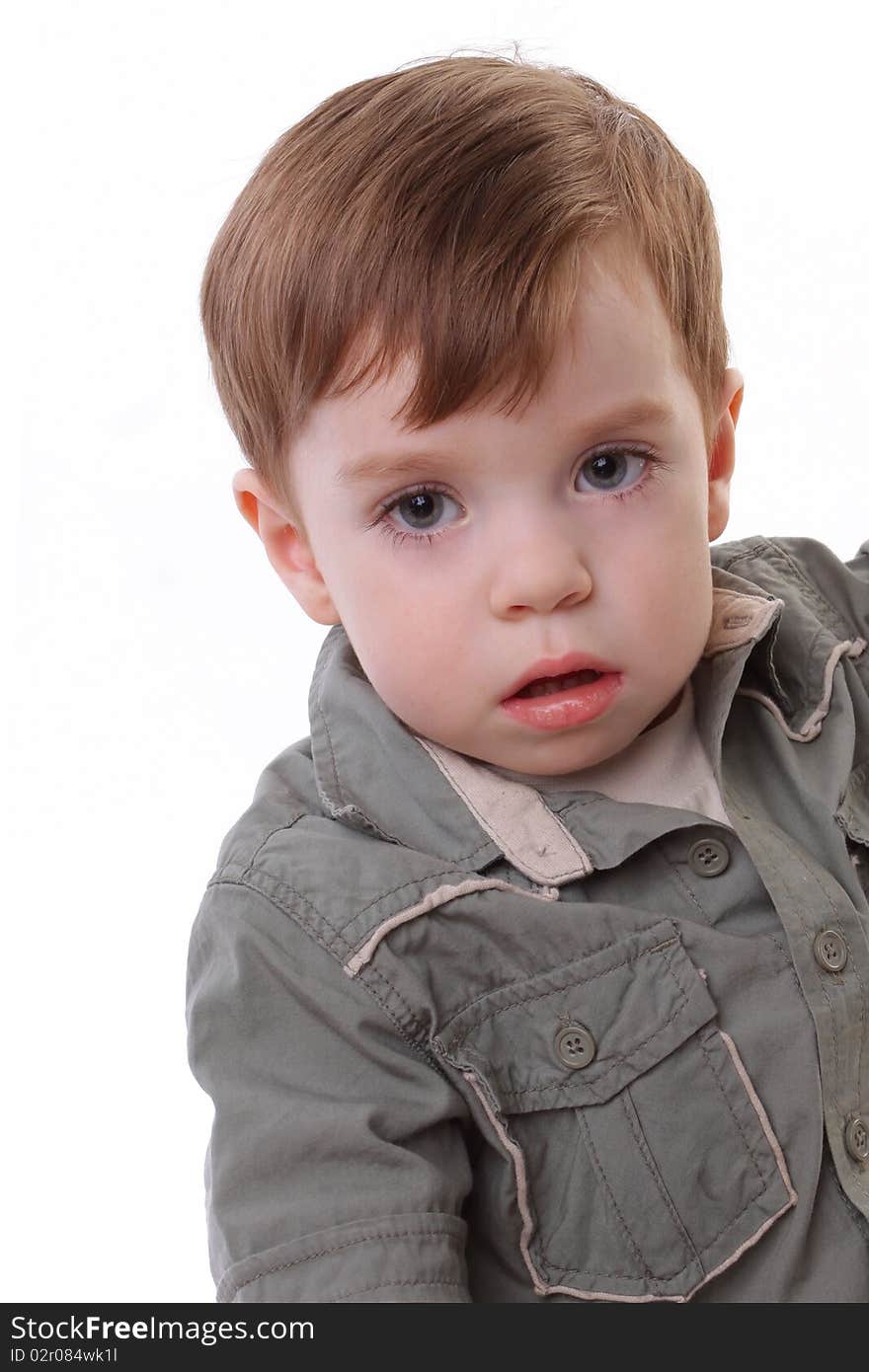 Little boy isolated on white