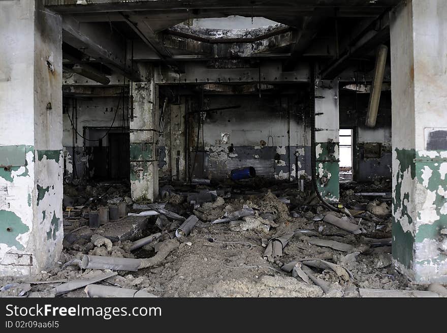 Photography with devastated building