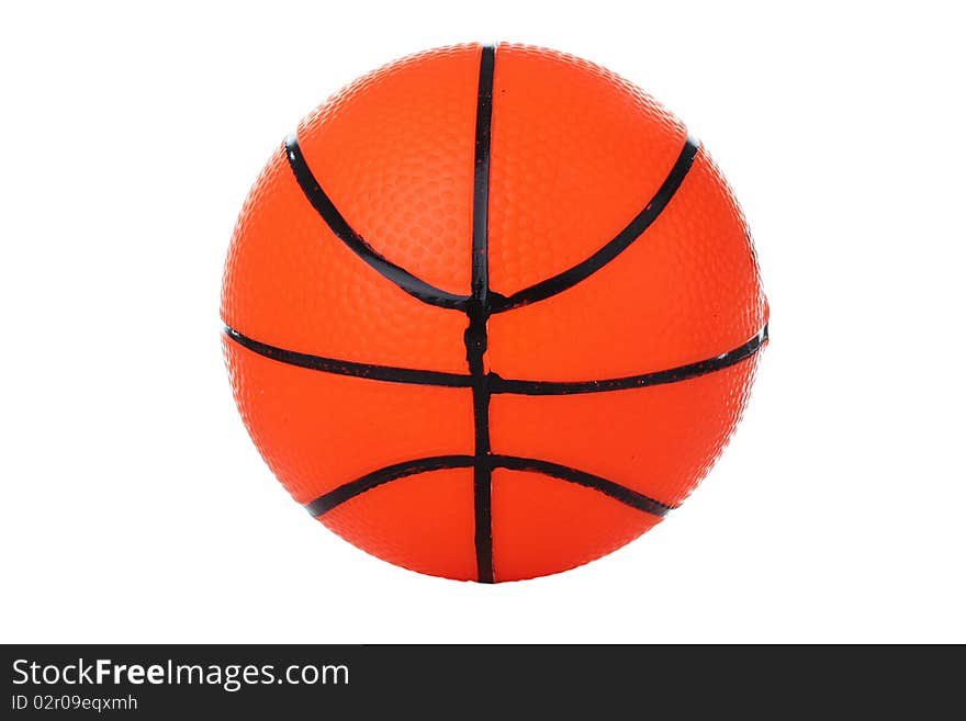 An orange ball for basketball isolated on white background.