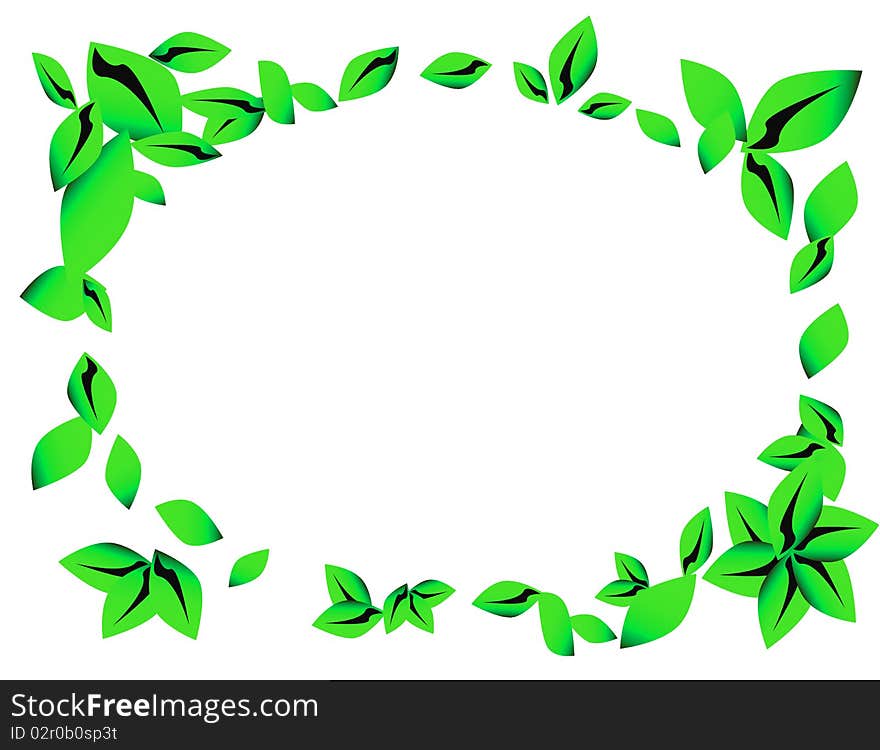 Green leaves frame