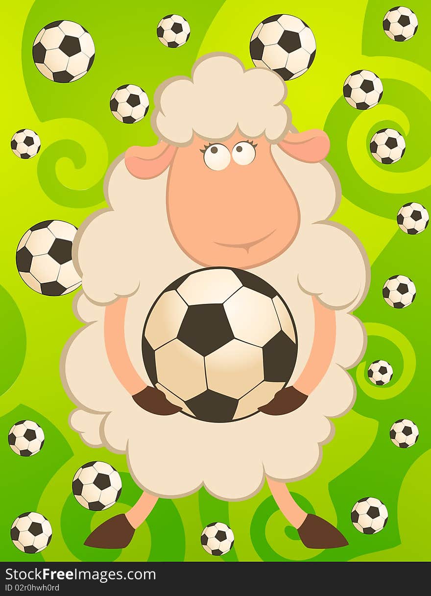 funny sheep play in football