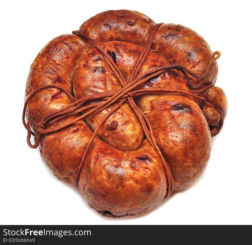 Sausage ready to be cooked, isolated on white background