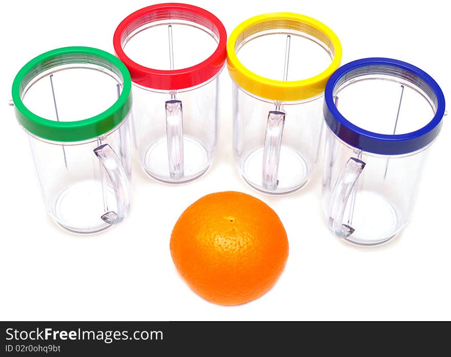 Fresh Oranges And Empty Juice Glass