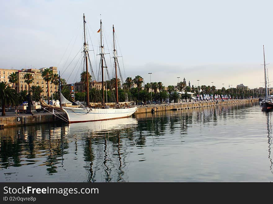 Sailboat at port