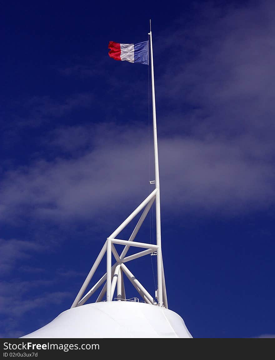 Flag of France on a falstaff.