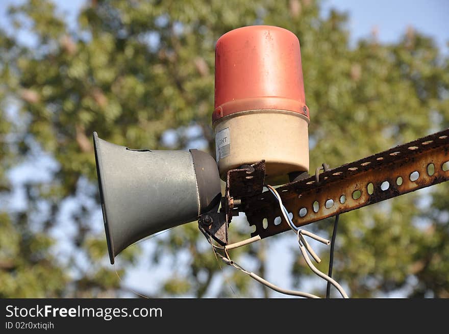 Old sirens horn and lamp