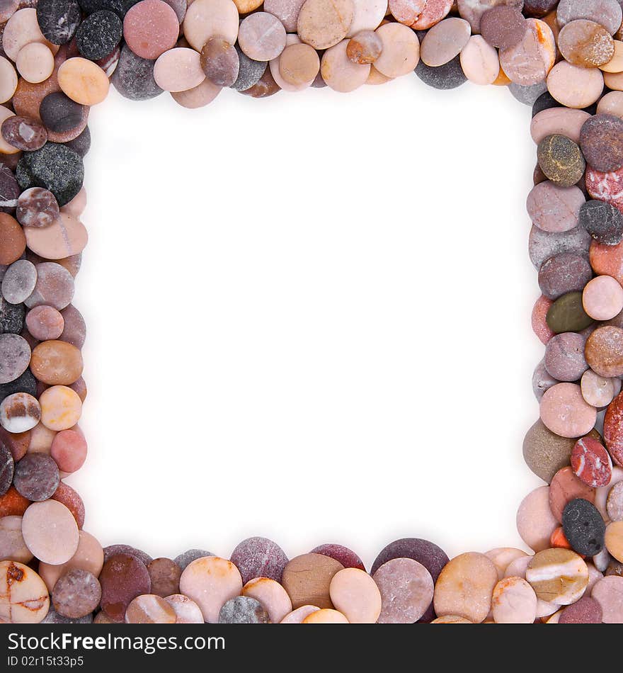 Frame made from multicolored sea stones. Frame made from multicolored sea stones