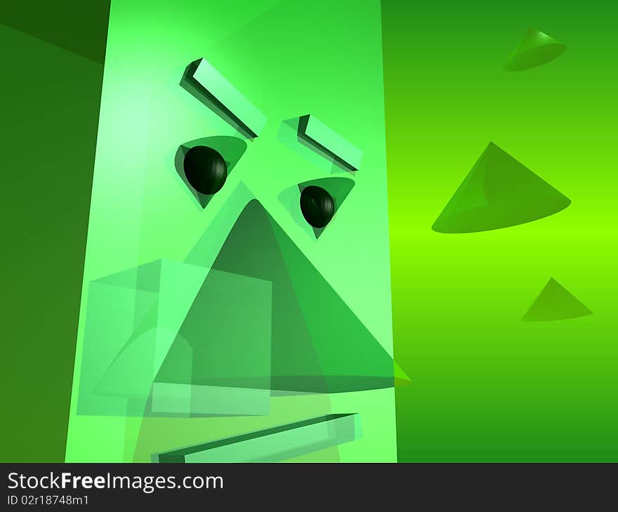 Green abstract head