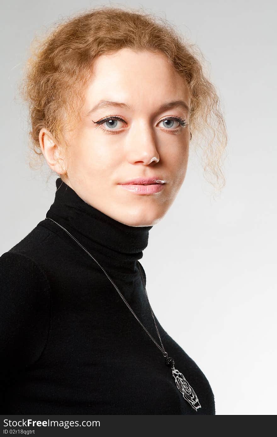 Portrait of a young attractive girl closeup