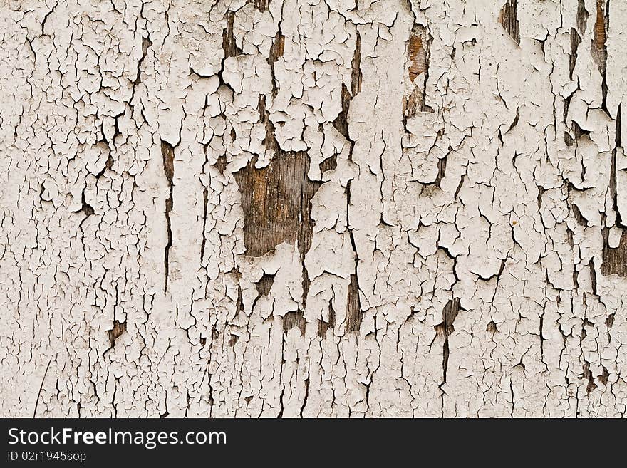 The old walls are covered with crumbling paint. The old walls are covered with crumbling paint