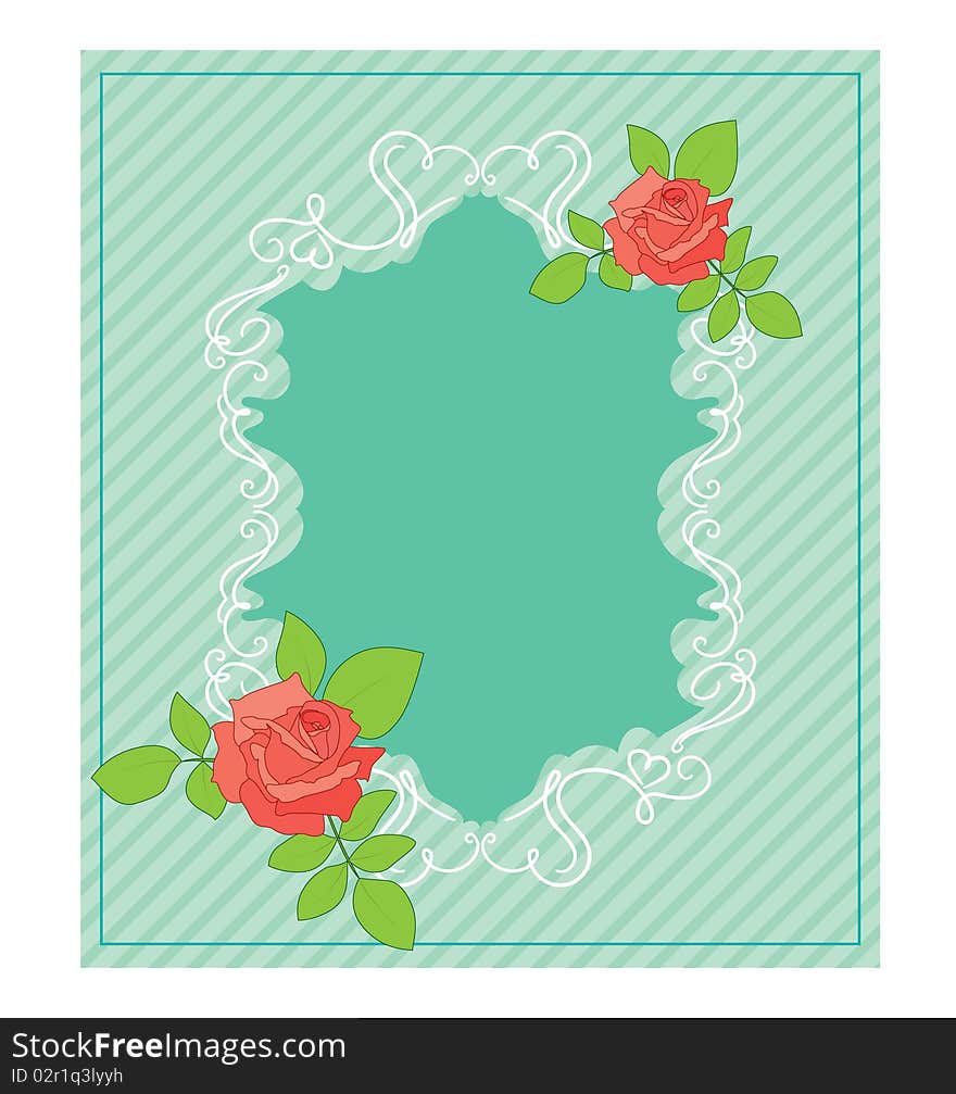 Vintage card with roses