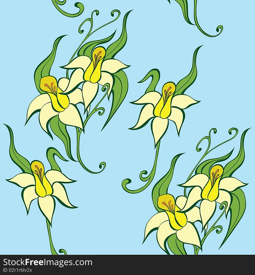 Floral Seamless Pattern With