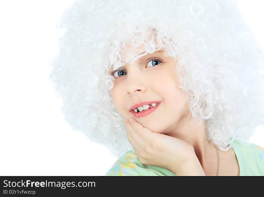 Cute child in a wig