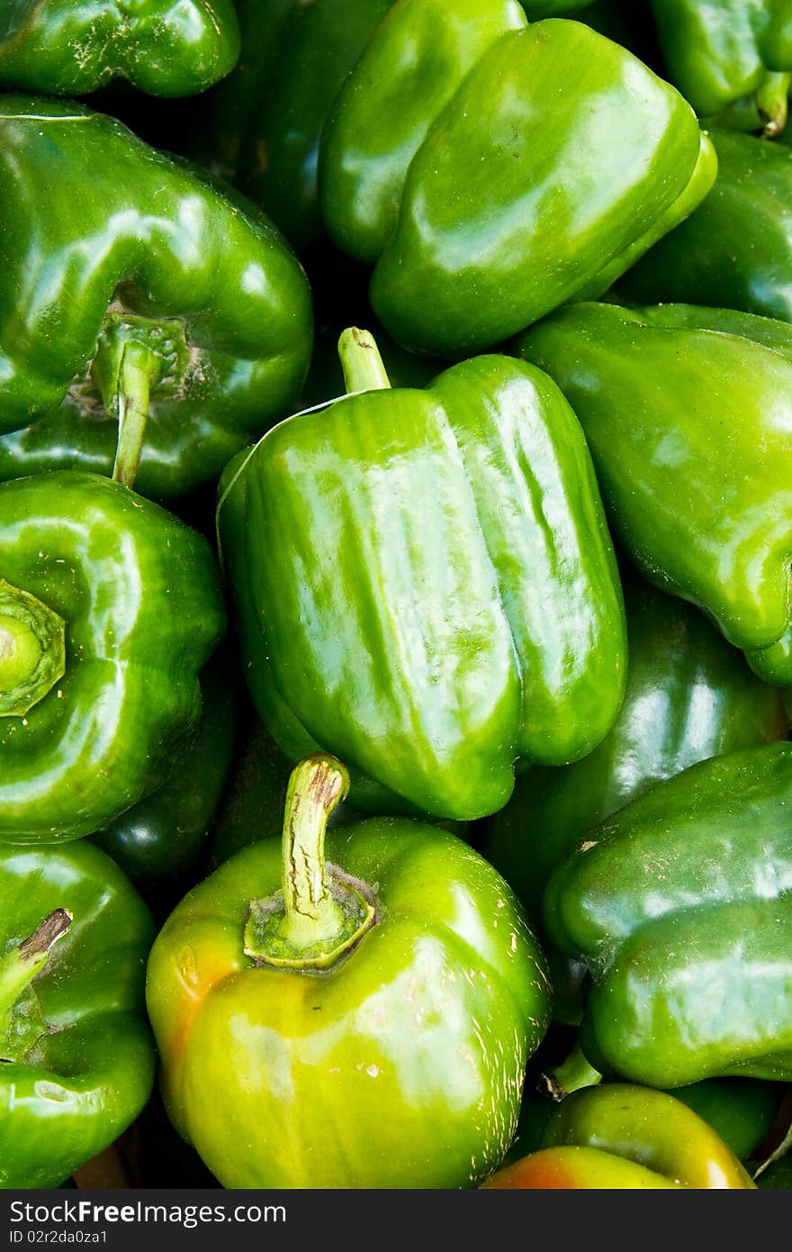 Green Peppers for sale at a local farmer's market