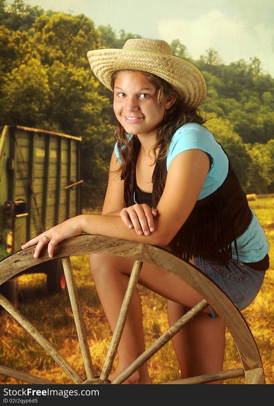 Cowgirl In The Field