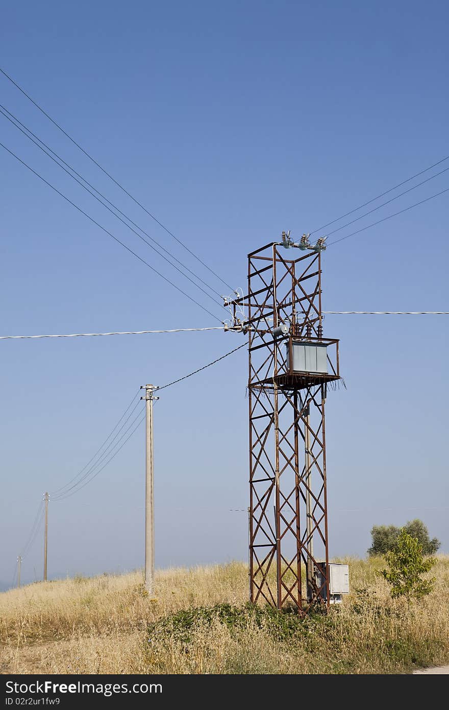 Telephone Pole Electrical Pylon Desert Heat Haze