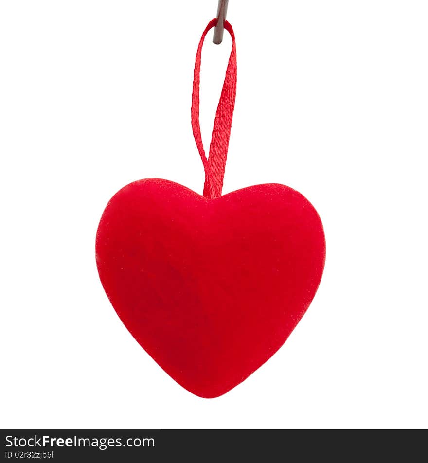 Red heart on a white background