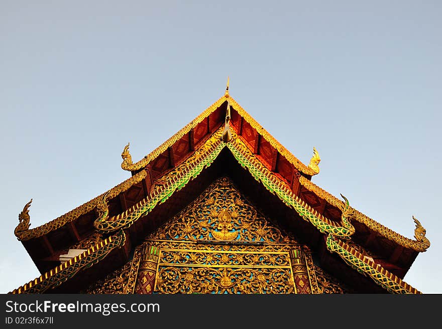 The golden roof in the temple at doi suthep, chaingmai - thailand