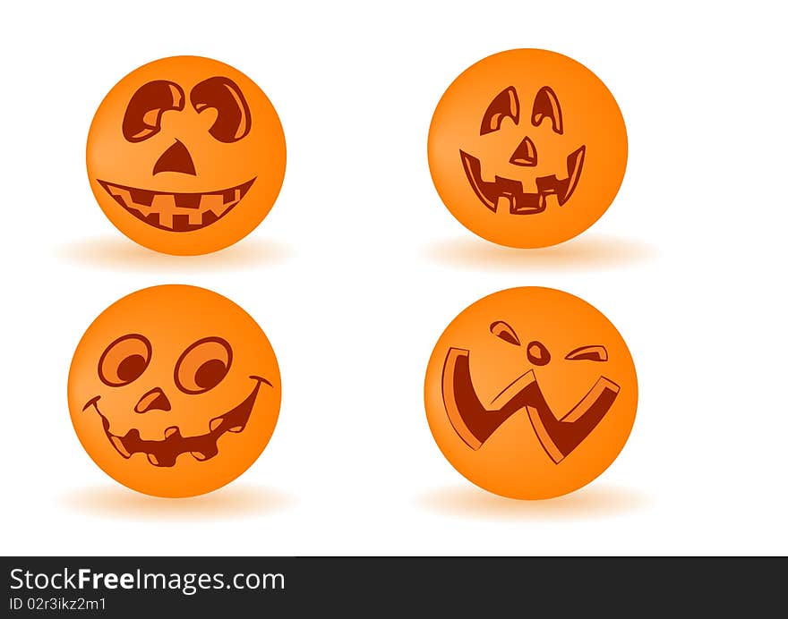 Vector pumpkin by a holiday halloween on a white background