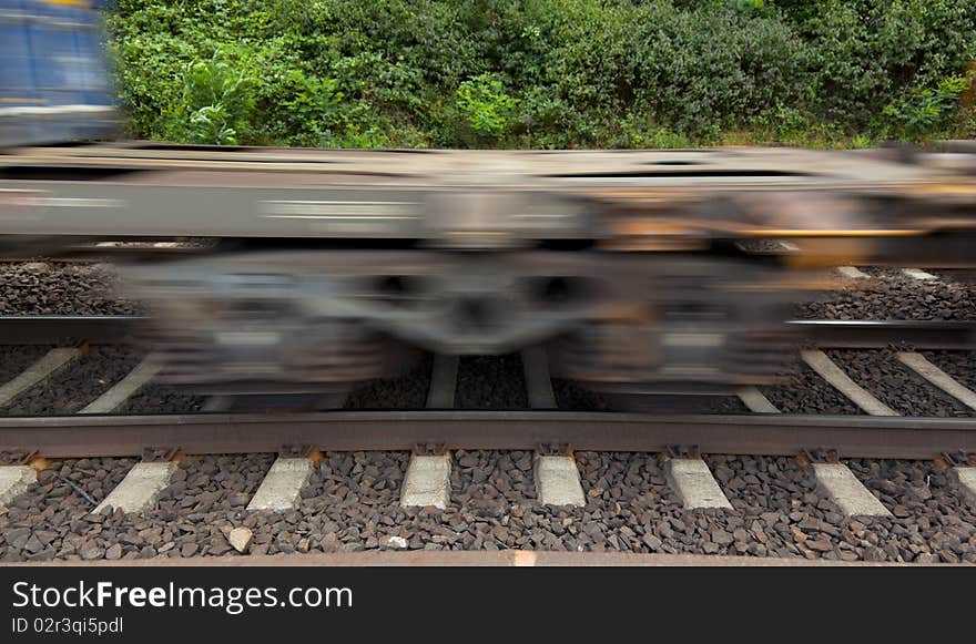 Fast train with motion blur.