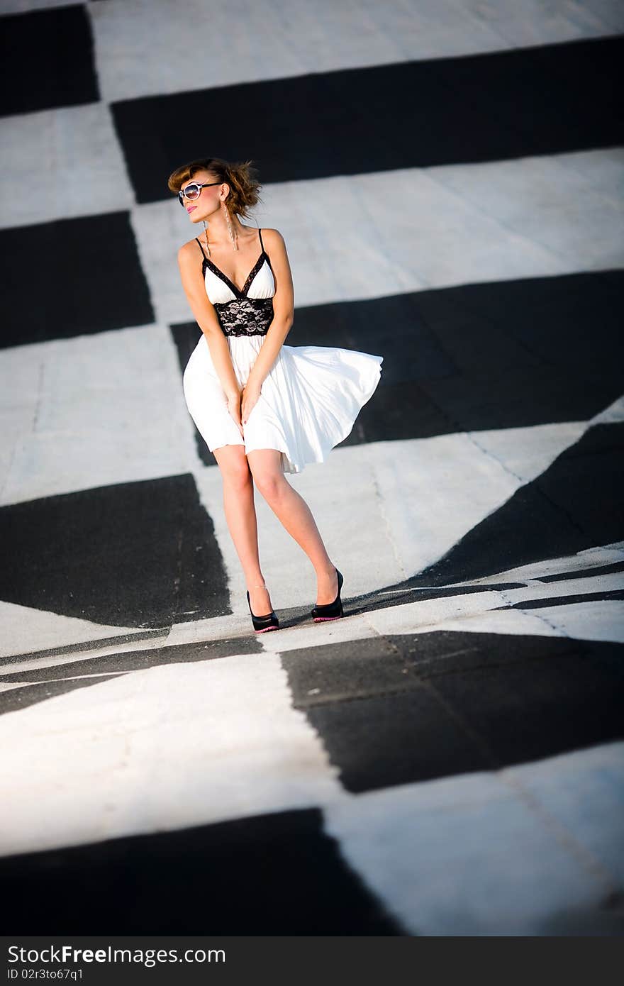 Girl in white dress