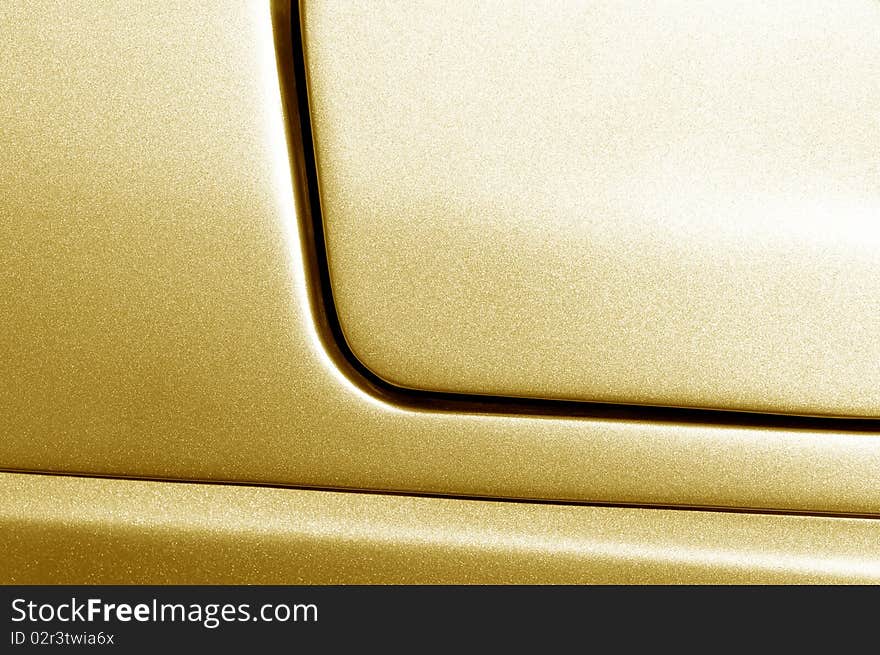 Golden metallic vehicle door panel abstract. Golden metallic vehicle door panel abstract