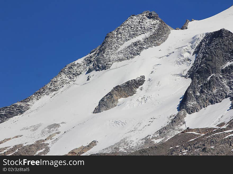 Mont-Balnc and snow and sky blue. Mont-Balnc and snow and sky blue