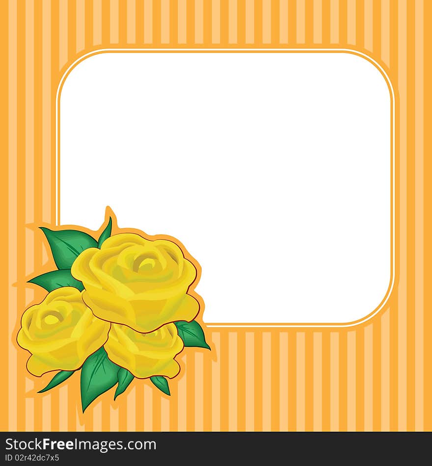 Card with roses. Vintage style. Vector illustration.