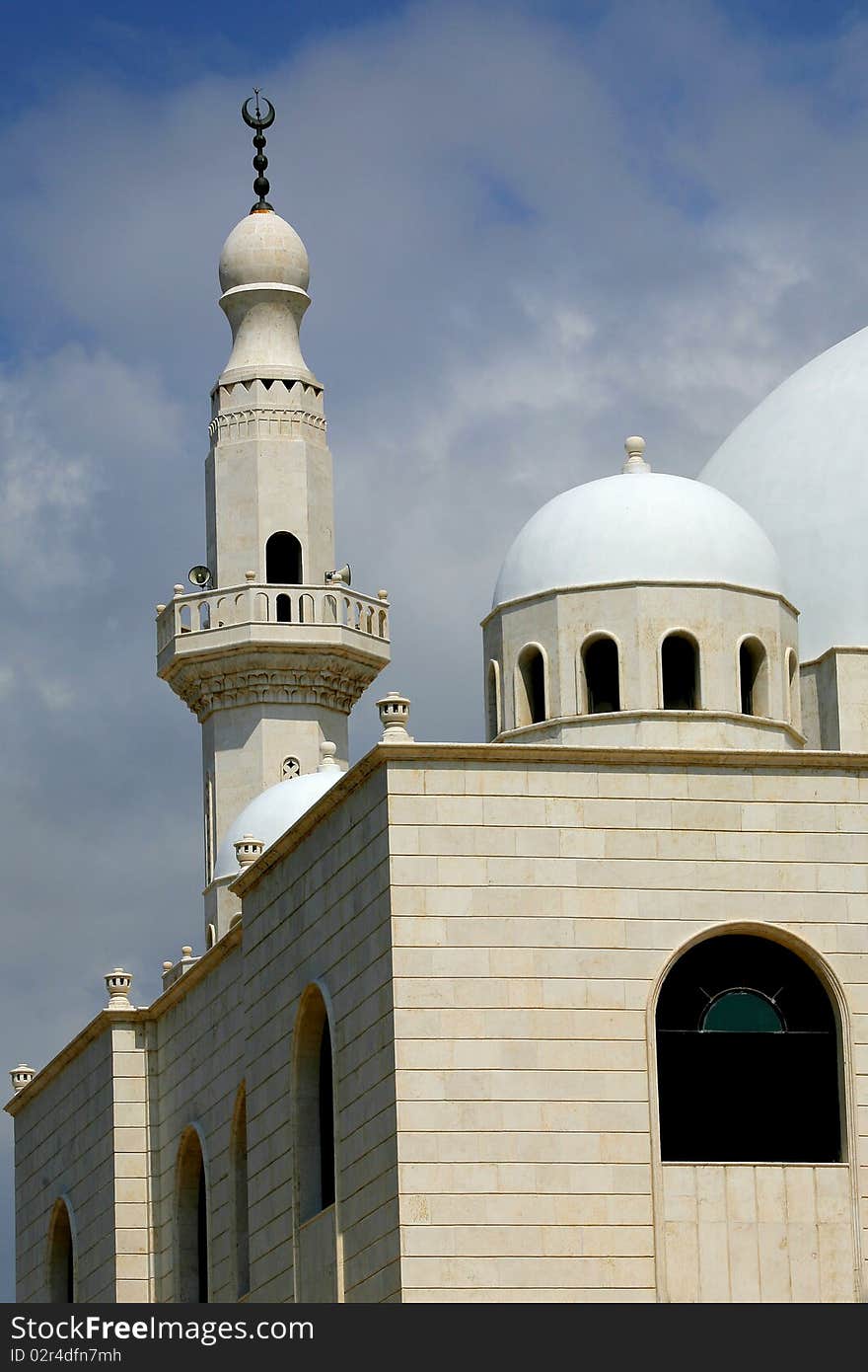 A corner of white Mosque in Syria