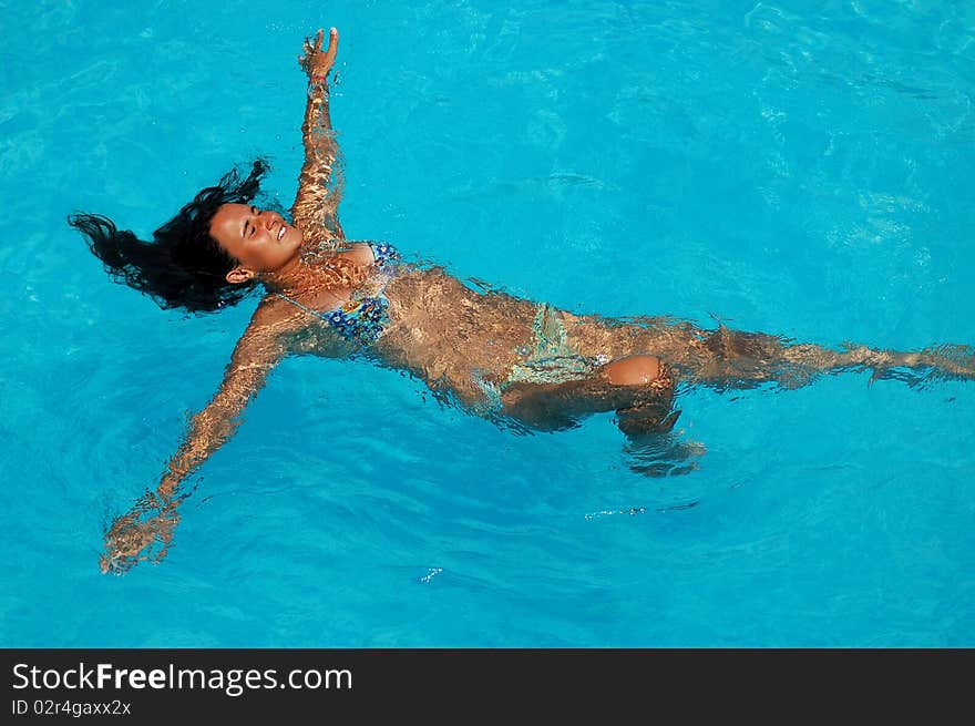 Relax in a swimming pool